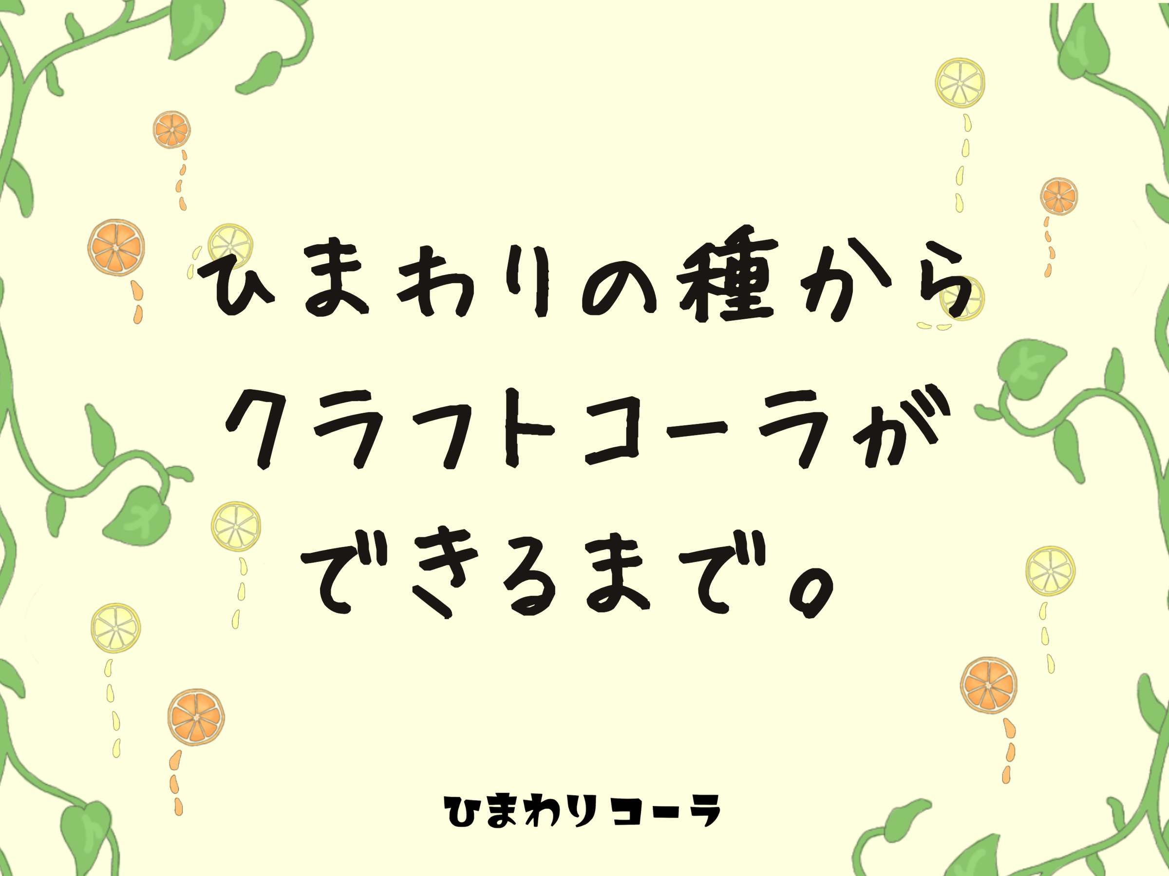 ひまわりの種から、クラフトコーラができるまで。